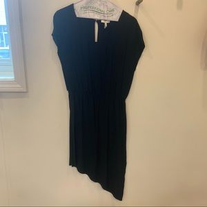 Joie black dress asymmetric hem elastic waist size M EUC
